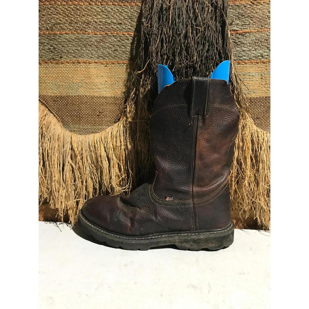 Justin Leather Screwdriver  Oil Resisting Brown  Work Boots US Men Size 14M